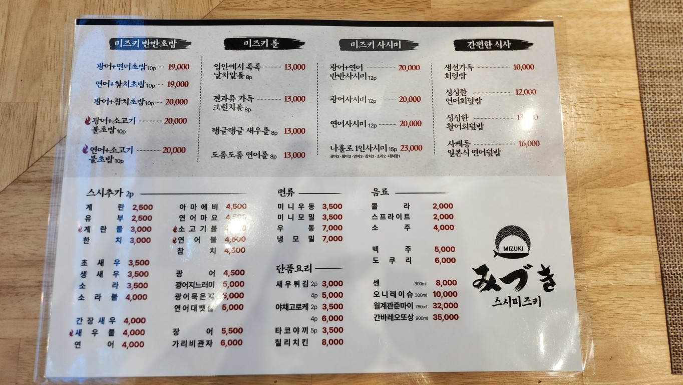 水木寿司 menu 1