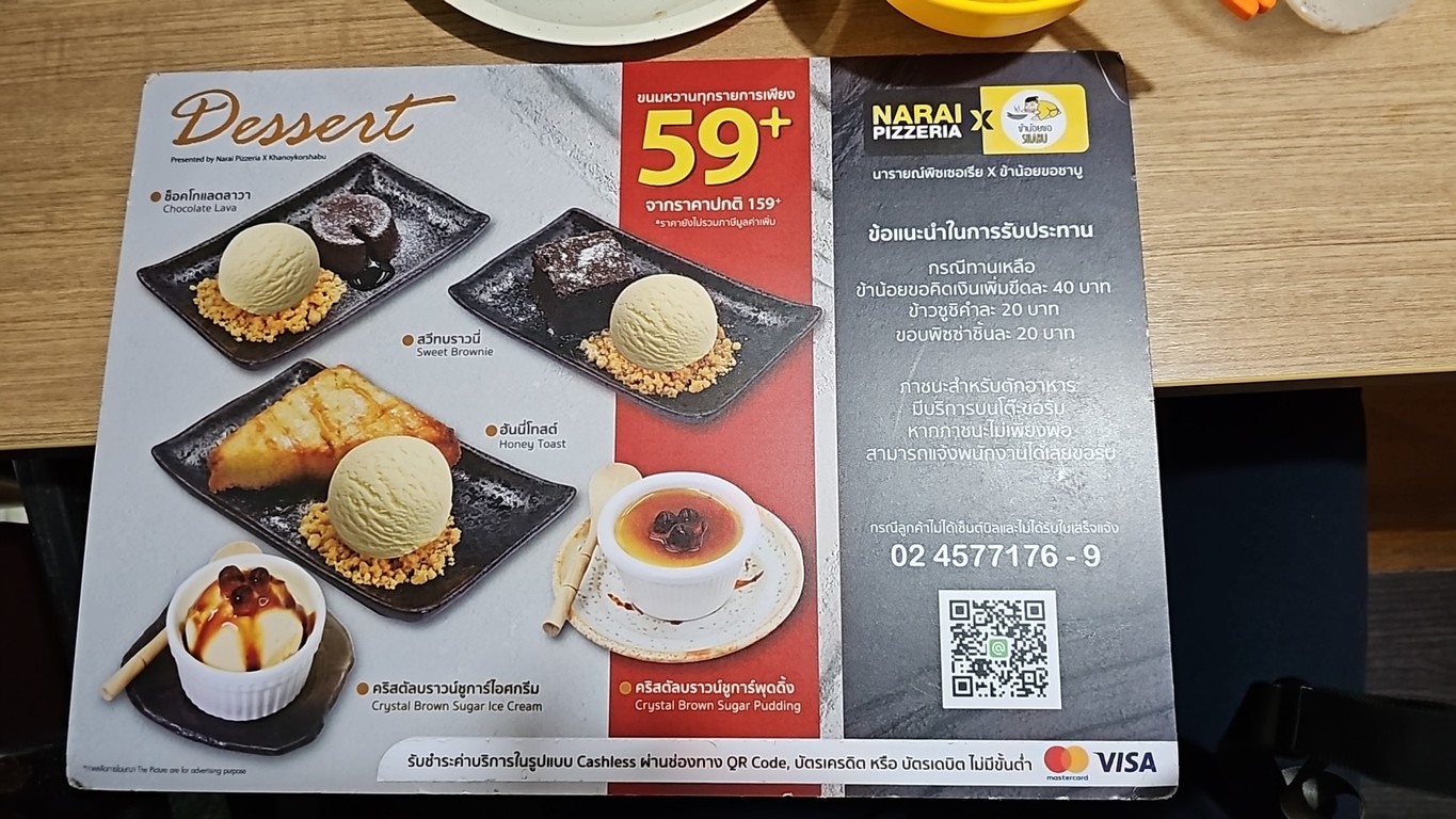 Narai Pizzeria X Khanoy Kor Shabu, sucursal Fortune menu 4