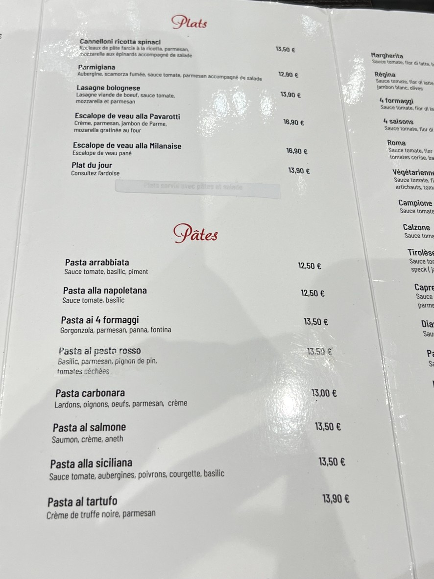 Mangiamo italiano menu 2