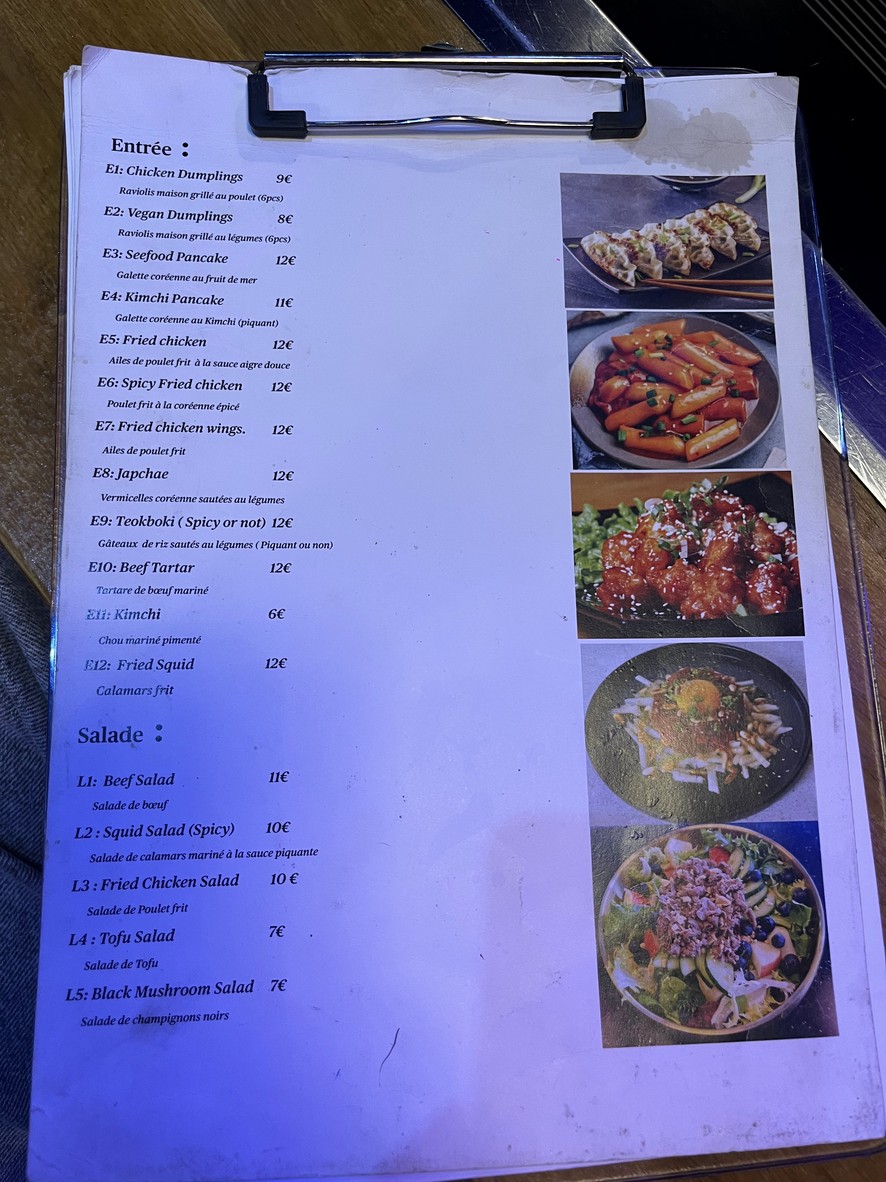 Kimgogi menu 2