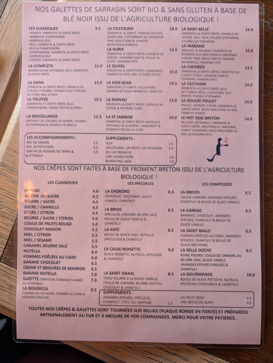 La Cantine Bretonne menu 1