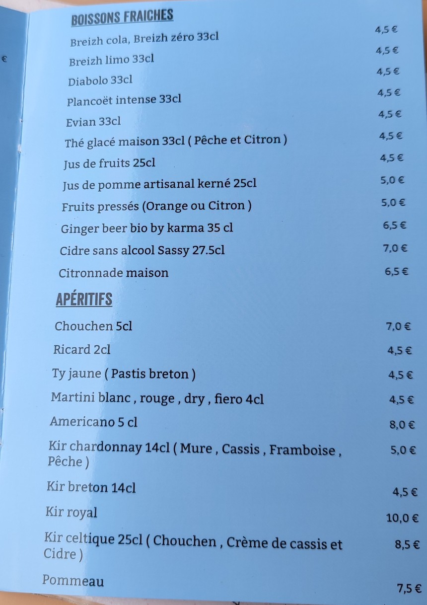 La Cantine Bretonne menu 2