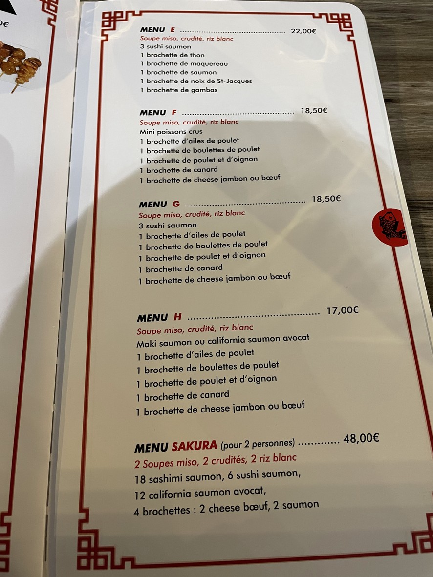Sakura menu 5