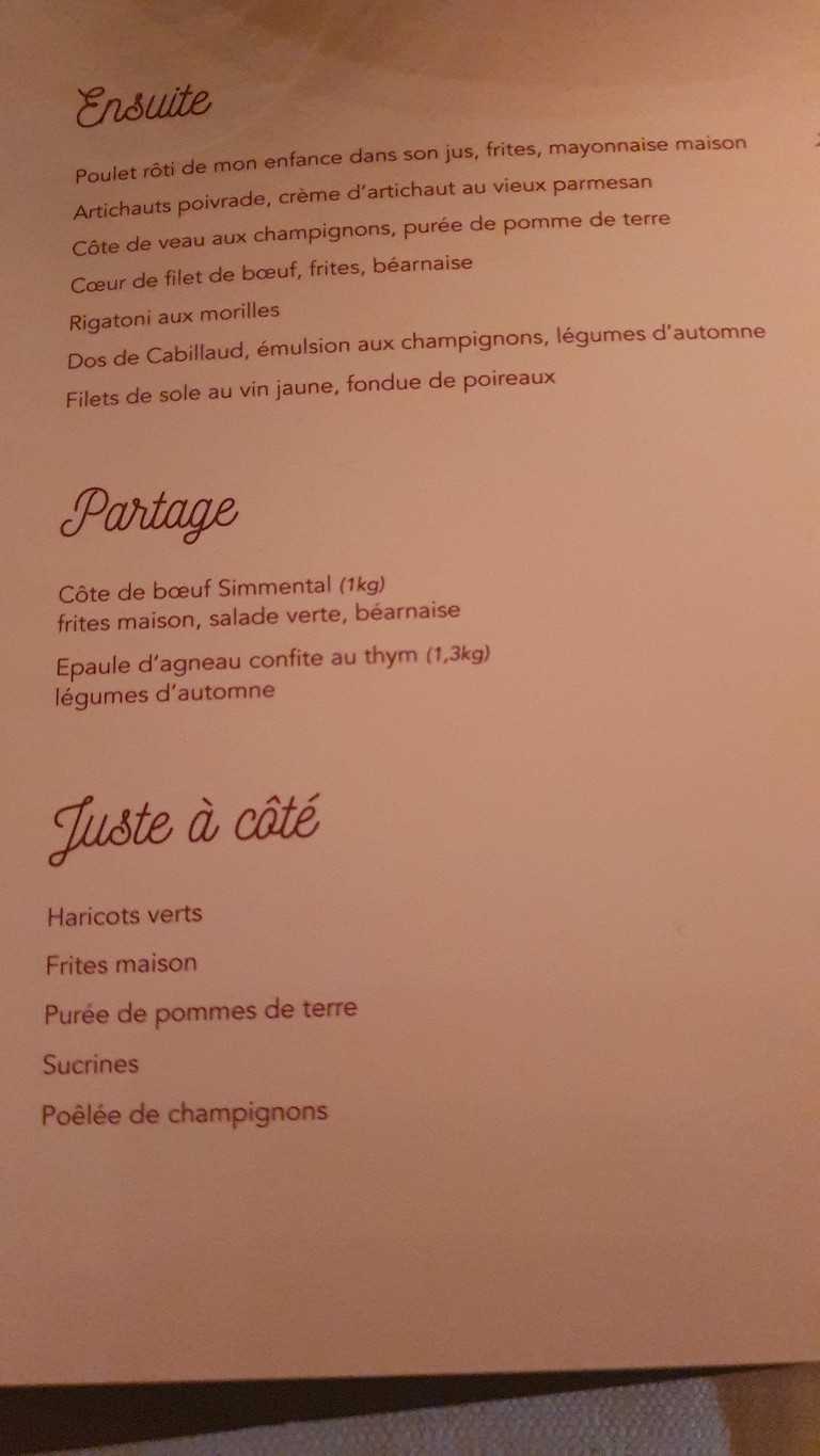 Le Piaf Paris menu 2
