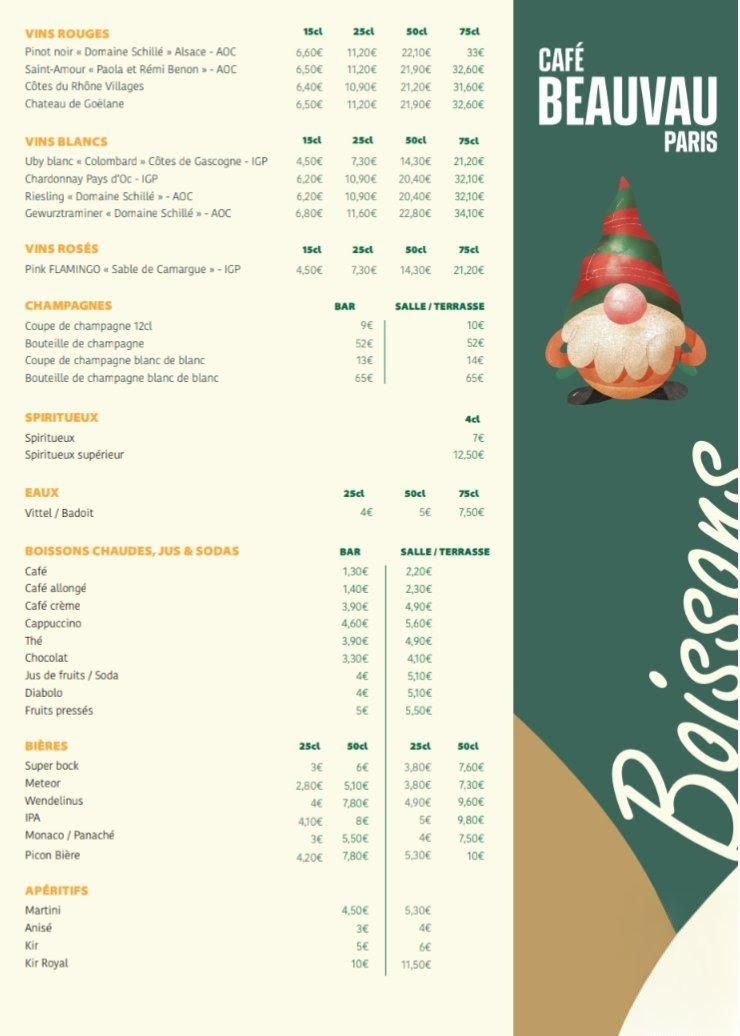 Café Beauvau menu 2