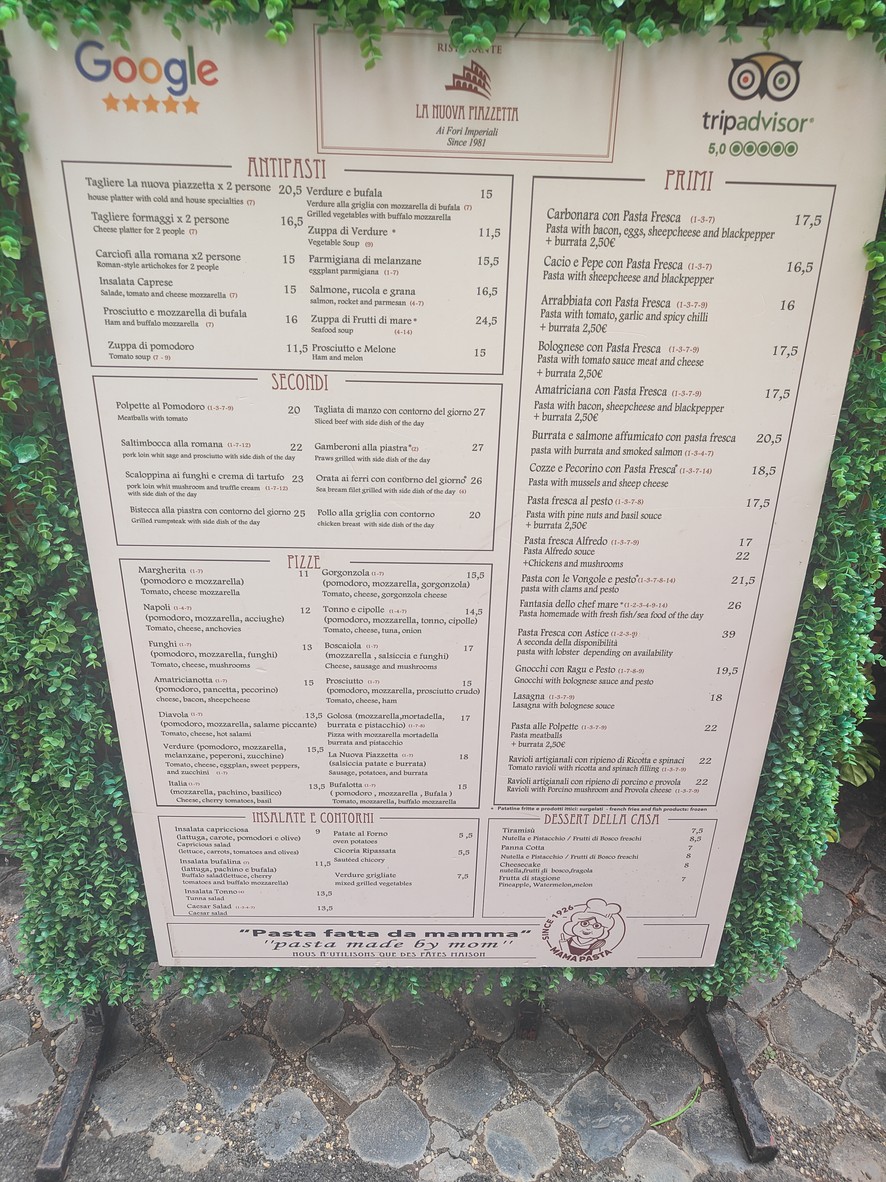 La Nuova Piazzetta menu 1