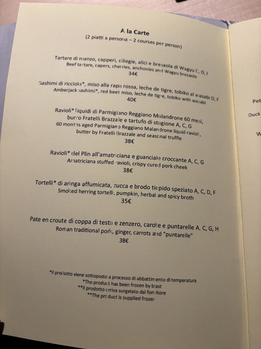 Glass Hostaria menu 3