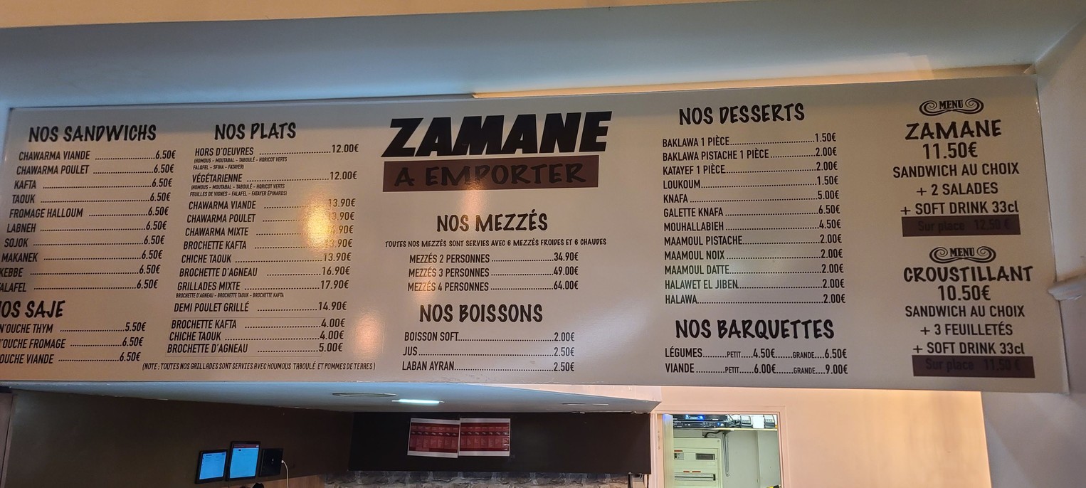 Zamane 16 menu 1
