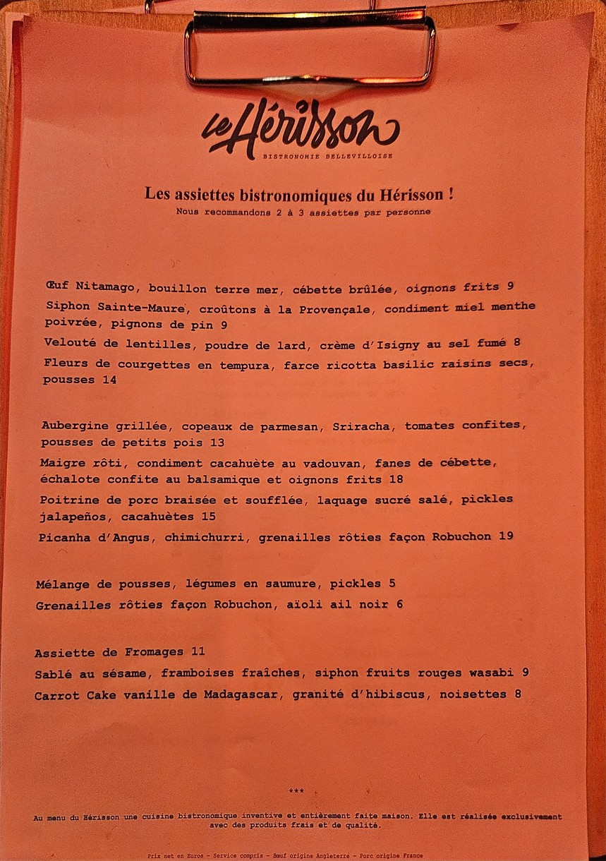 M.H l'herrisson menu 1