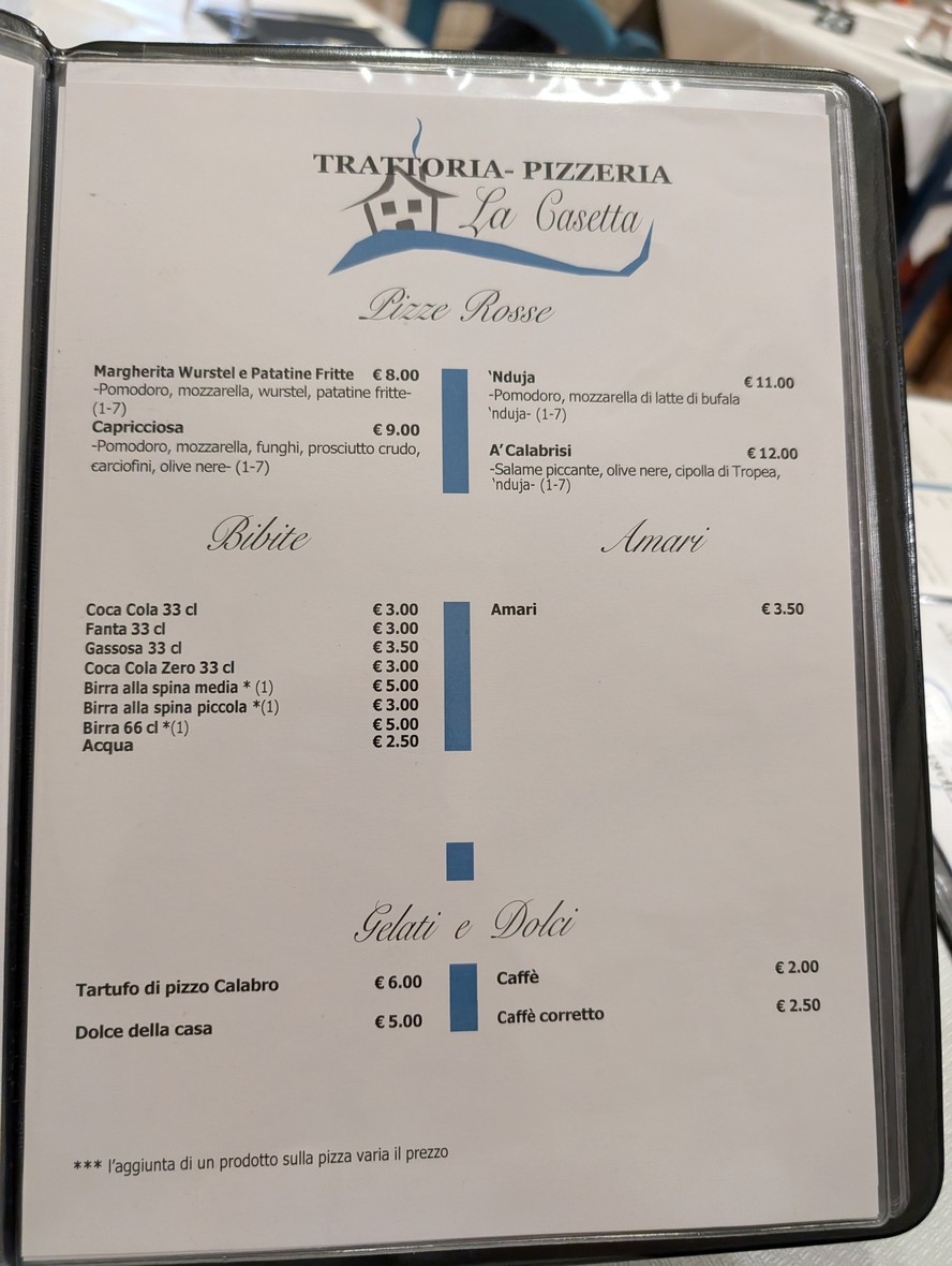 Pizzeria la Casetta menu 6