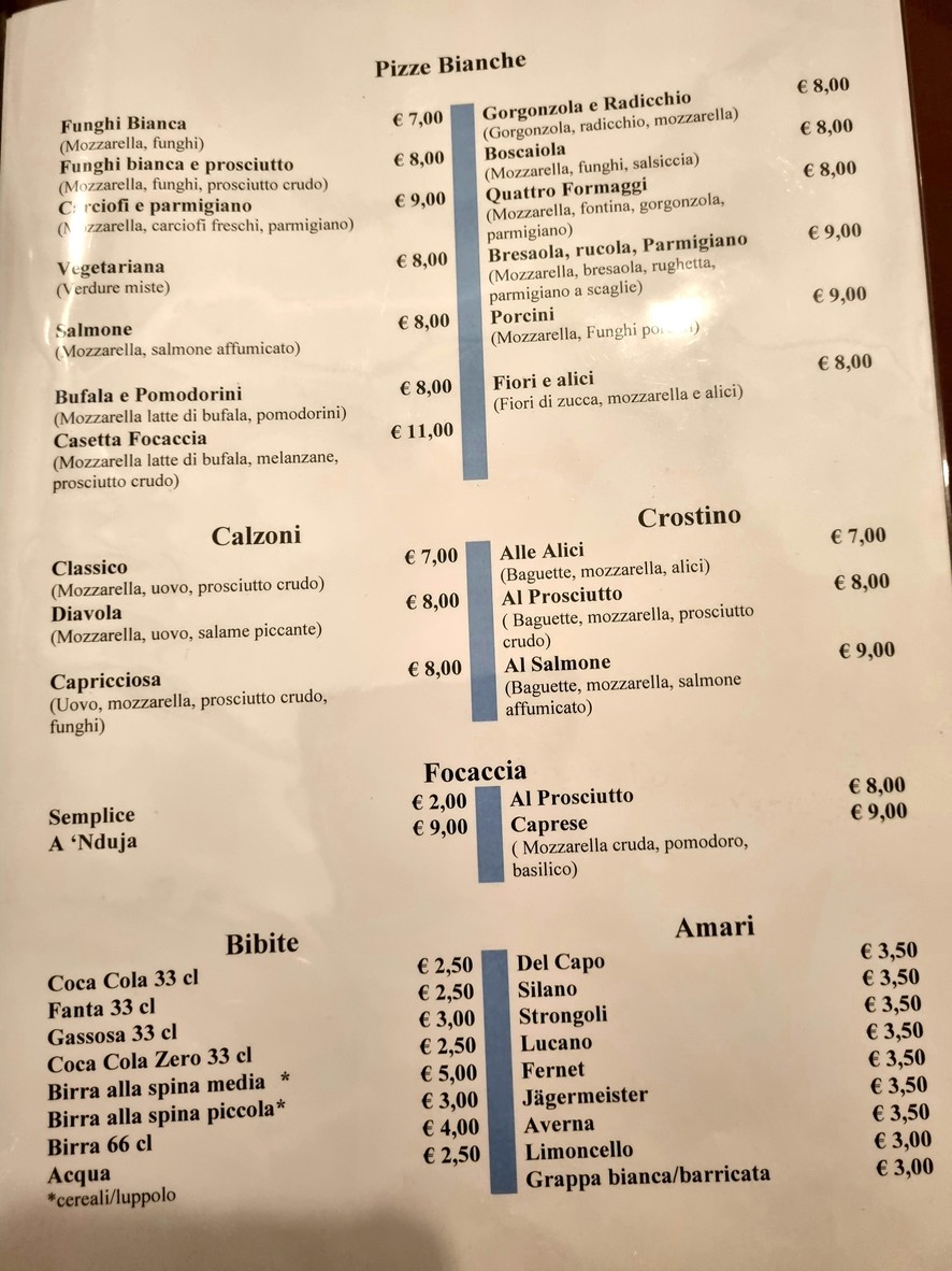 Pizzeria la Casetta menu 7