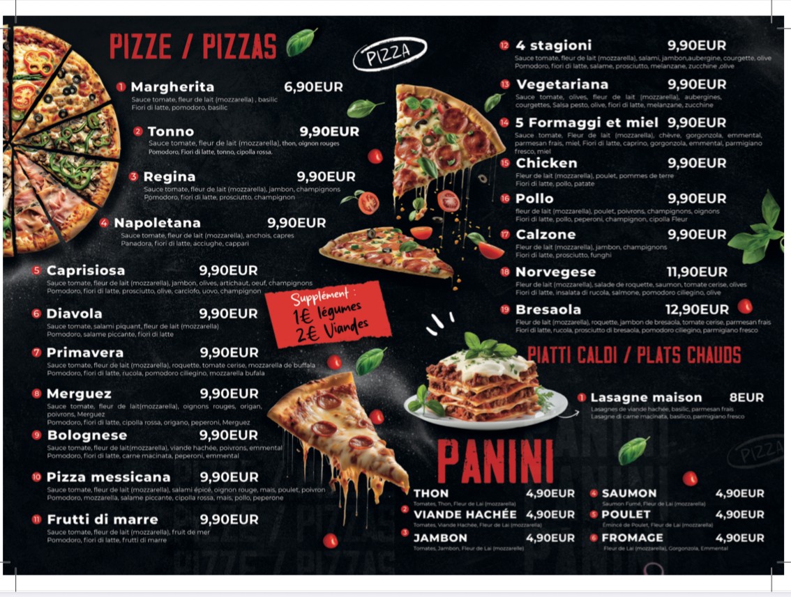 BOTTEGA Pizza menu 1
