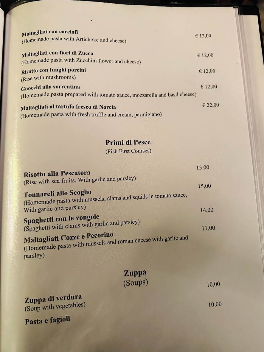 Pietro al Pantheon menu 3