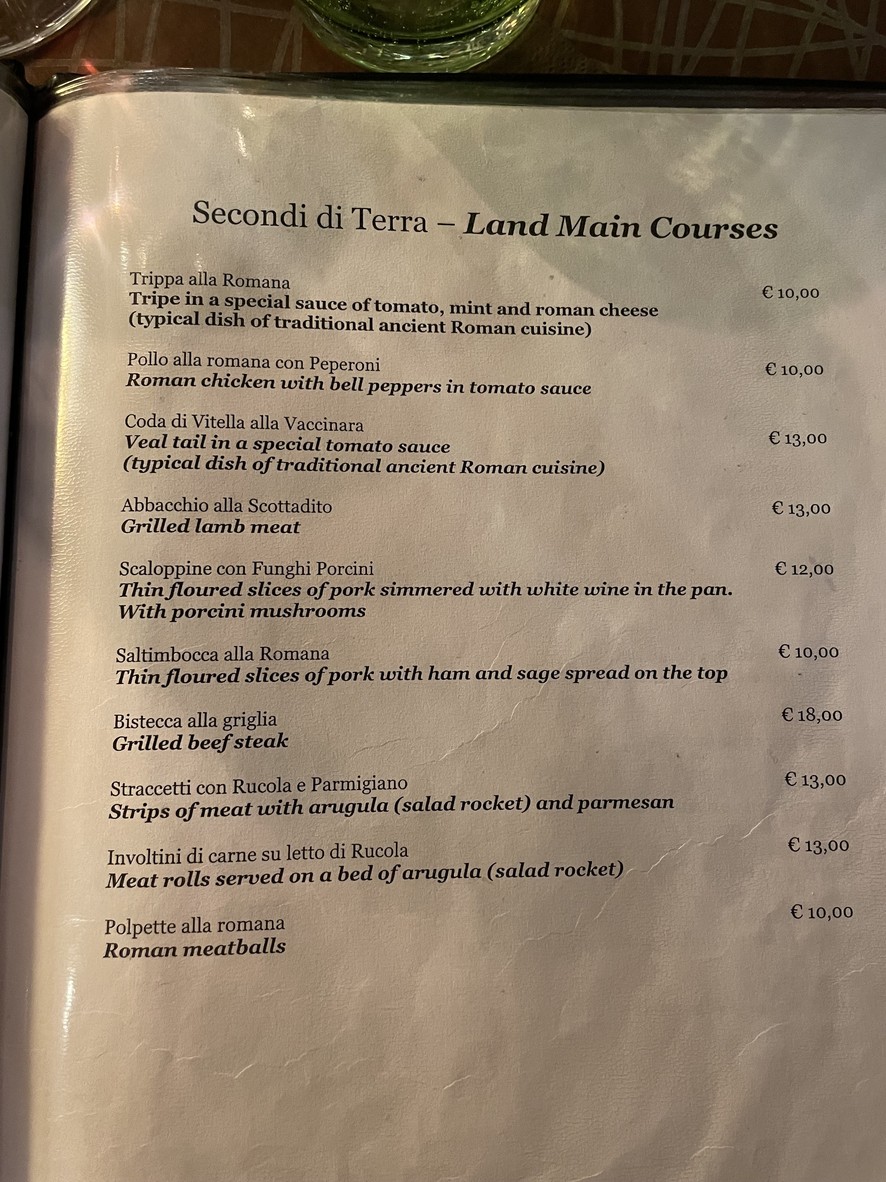Pietro al Pantheon menu 4
