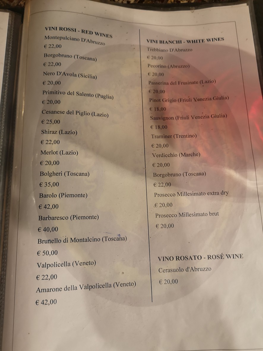 Pietro al Pantheon menu 6