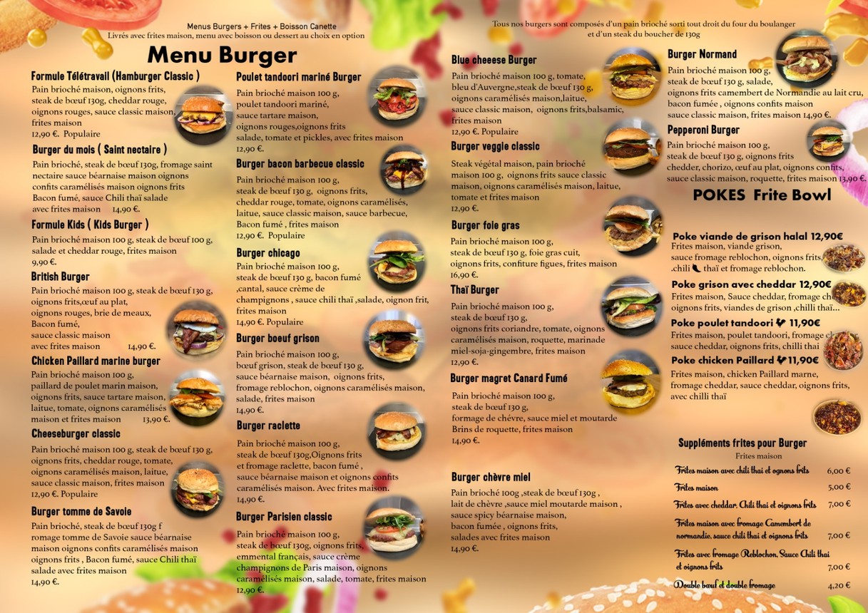 Burger Parisien (Halal) menu 1