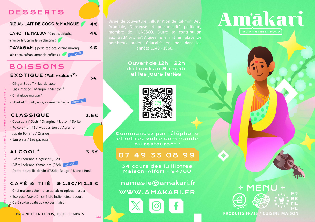 Amakari Maisons-Alfort - Street food Indienne menu 1
