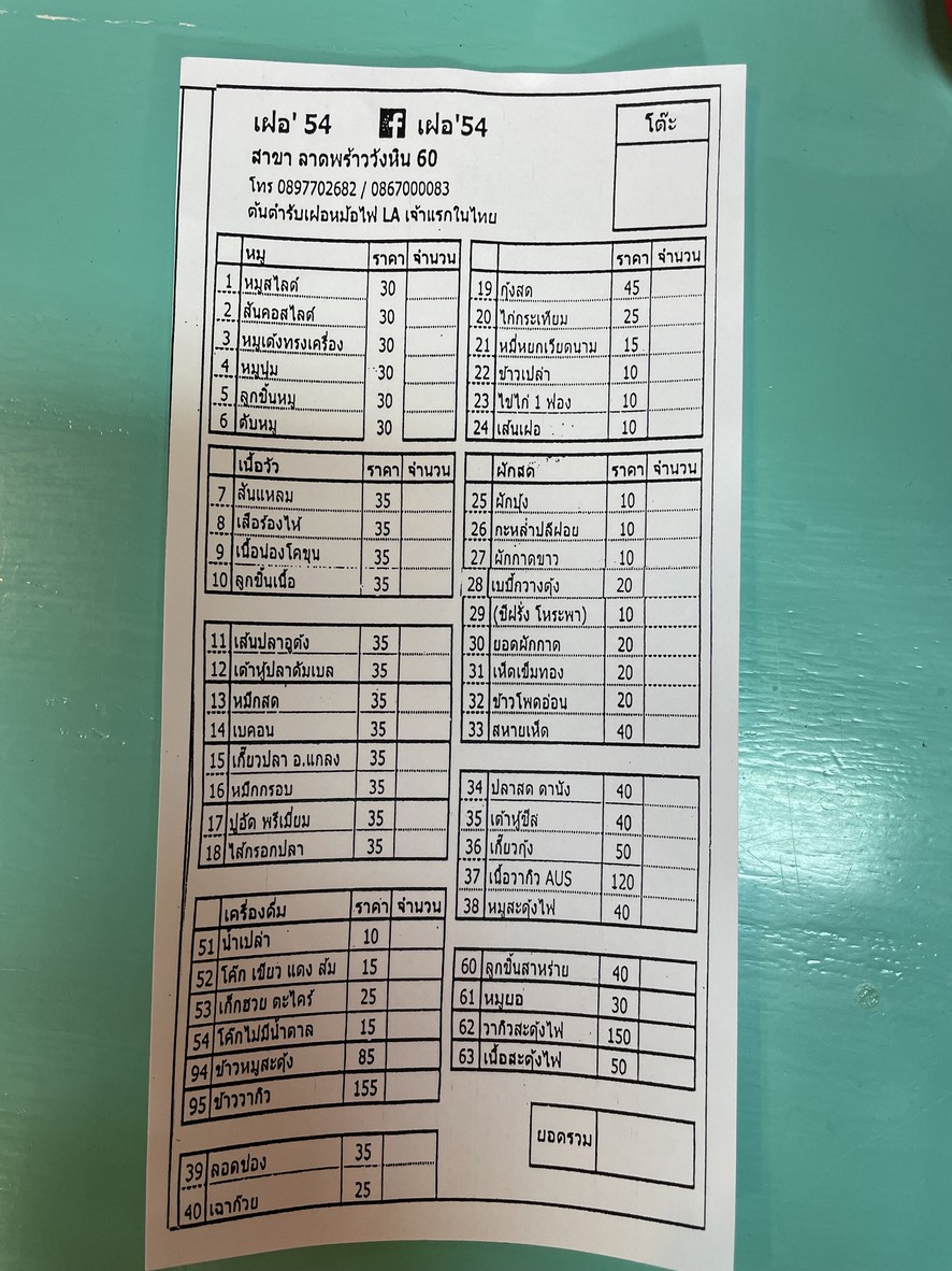 Pho 54 (Pho Hot Pot The First in Thailand) Ladprao Wang Hin 60 Branch menu 1