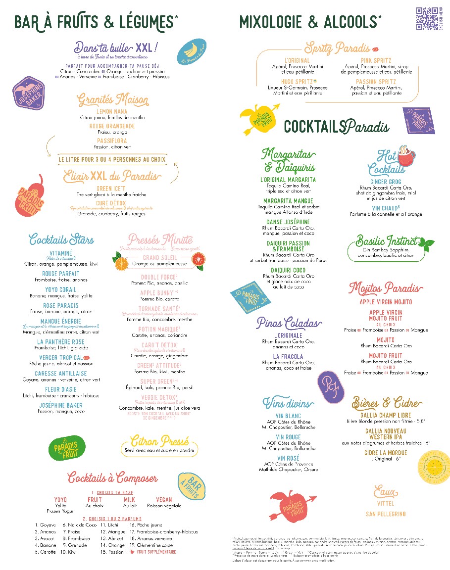 Le Paradis du Fruit menu 3
