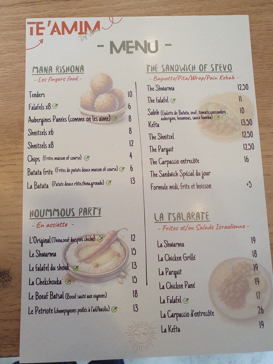 TE'AMIM menu 1