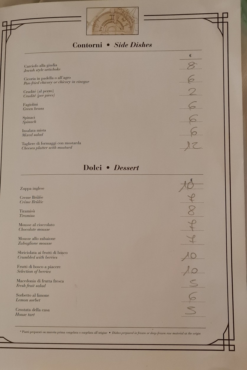 Hostaria Costanza menu 5