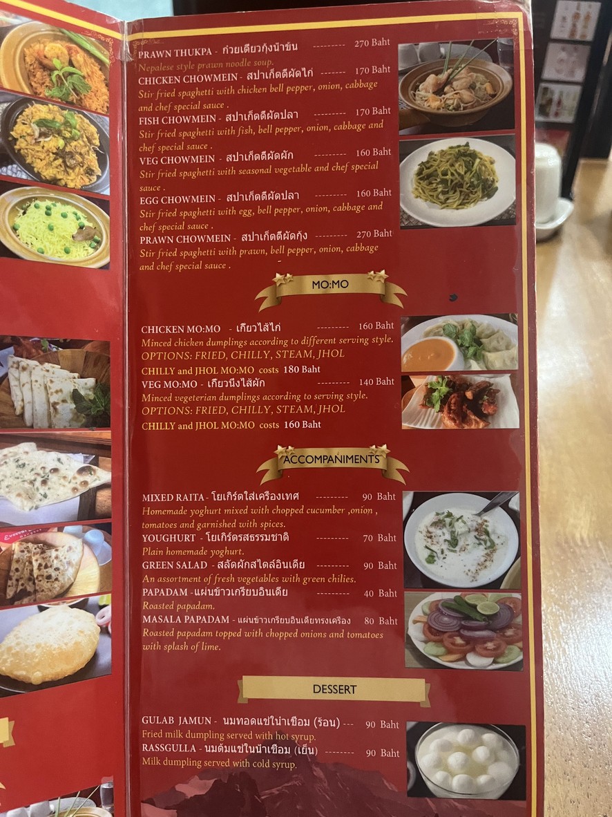Everest Kitchen Bangkok (Yin Du Ni Bo Er Cai Guan) menu 4