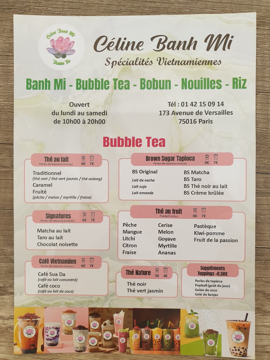 CELINE BANH MI menu 1