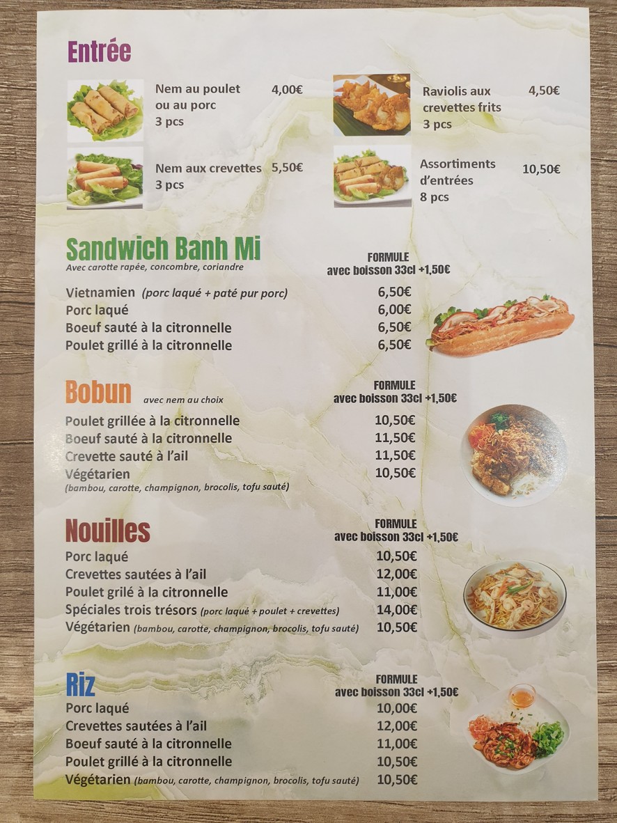 CELINE BANH MI menu 2