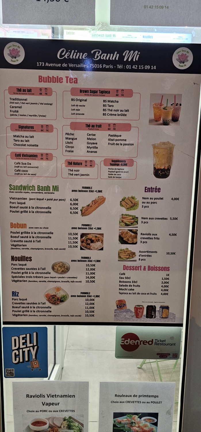 CELINE BANH MI menu 3