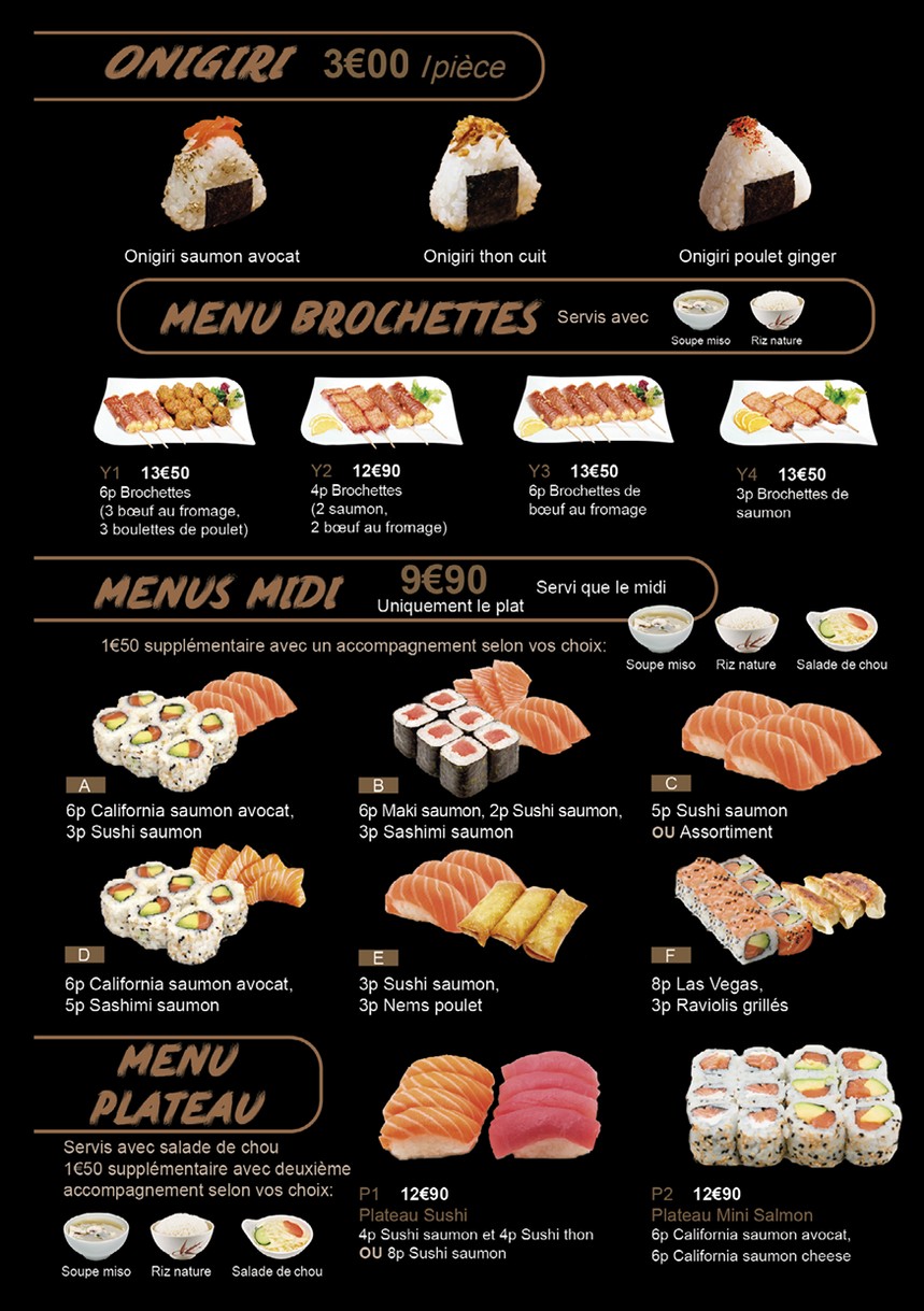 AUX PETITS SUSHI menu 1