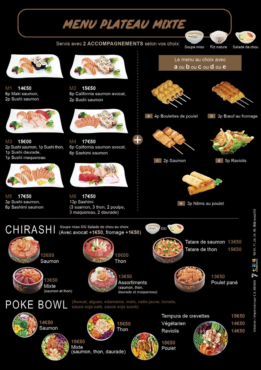 AUX PETITS SUSHI menu 3