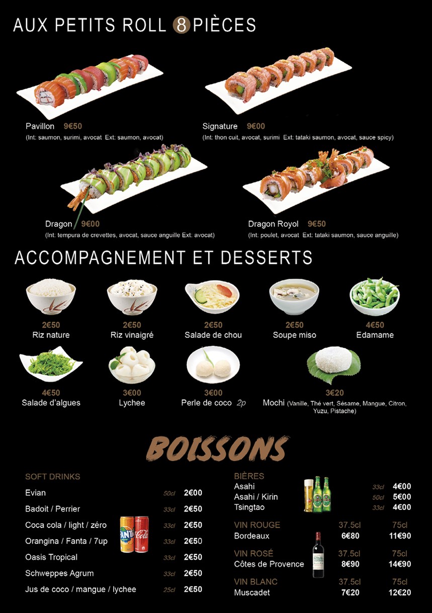 AUX PETITS SUSHI menu 4