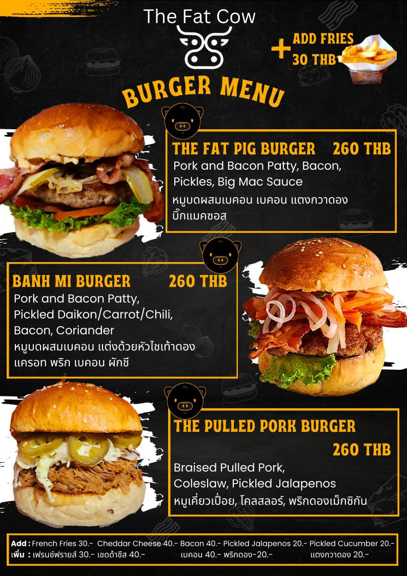 The Fat Cow menu 1