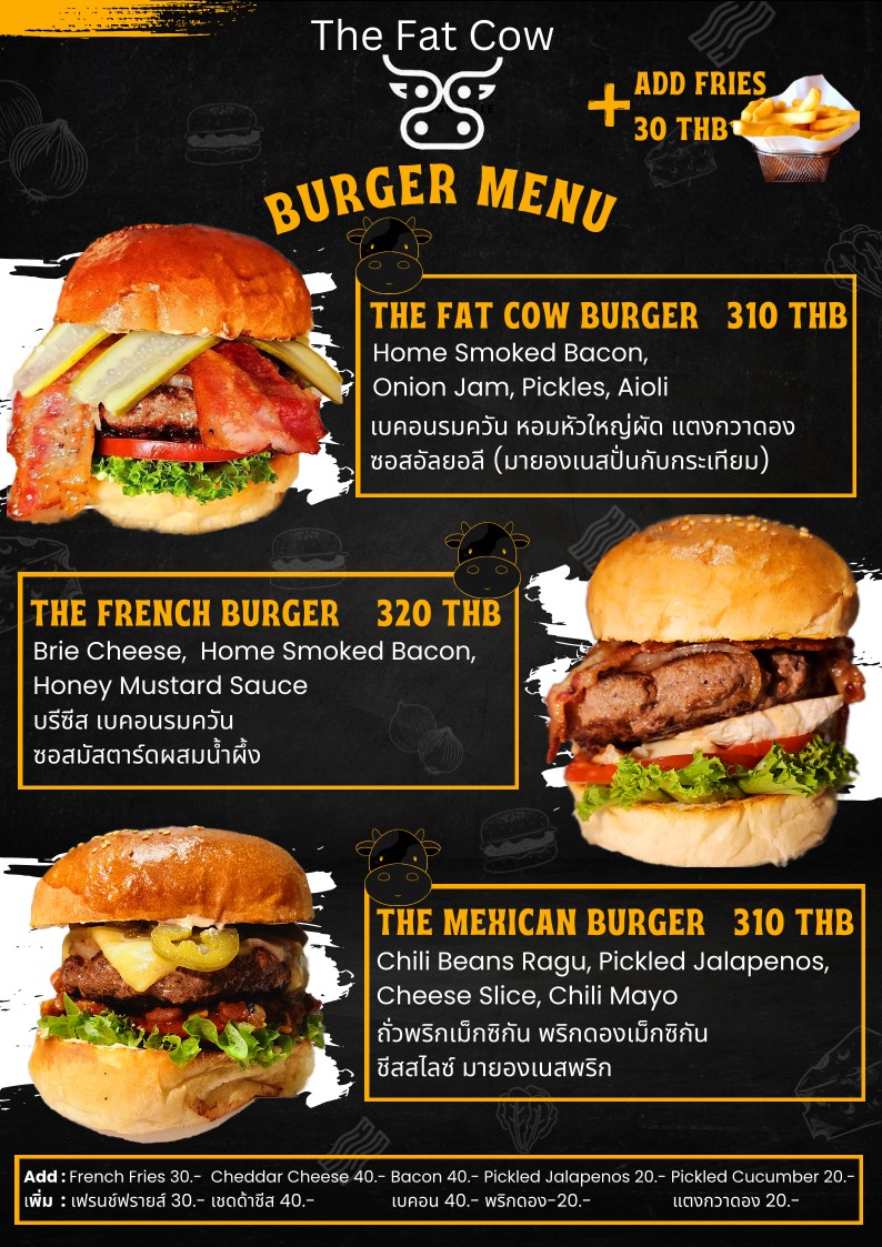The Fat Cow menu 2