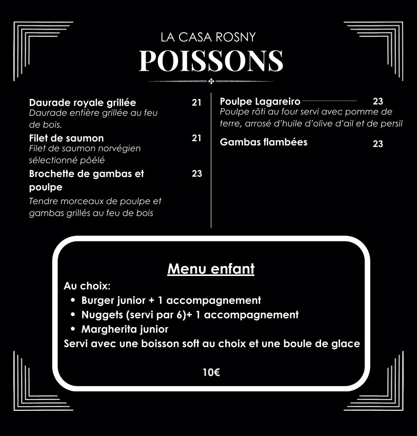 LA CASA Rosny menu 5