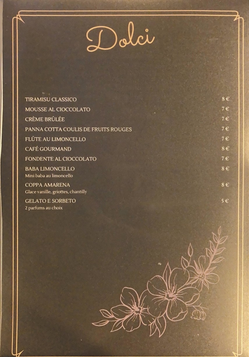 PRIMAVERA - Pizzeria Paris 10 menu 3