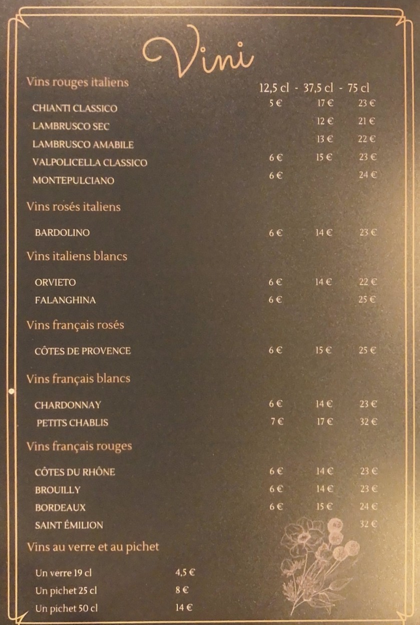 PRIMAVERA - Pizzeria Paris 10 menu 5