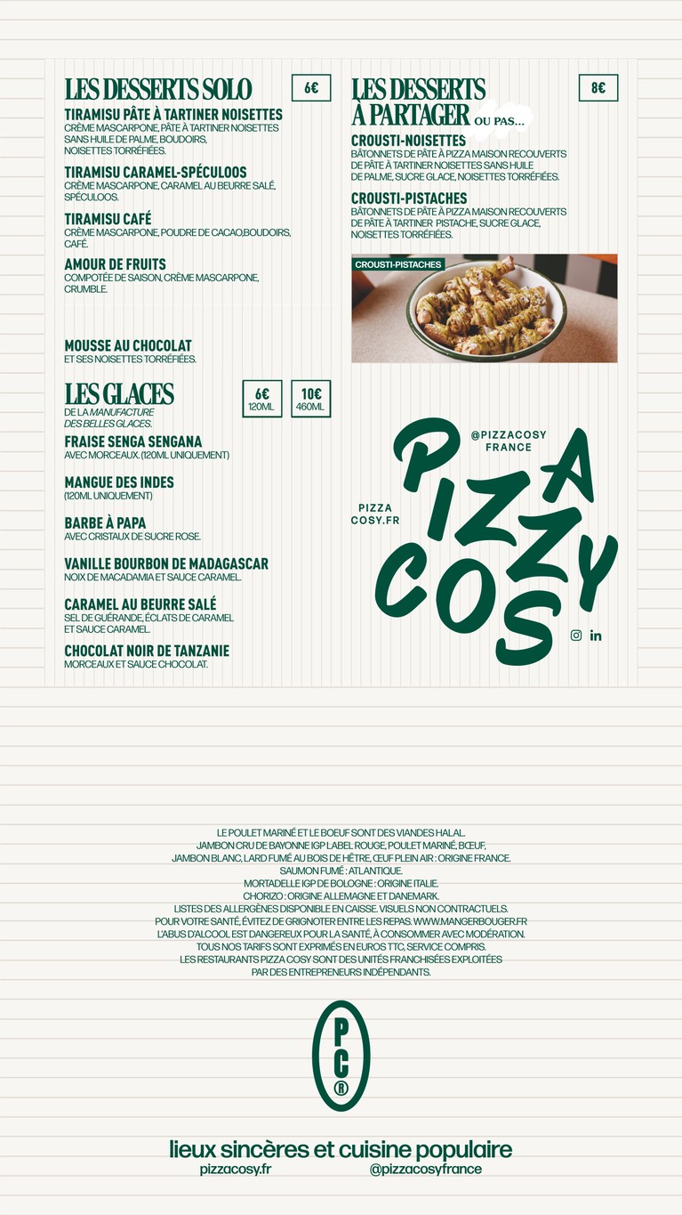 Pizza Cosy menu 3
