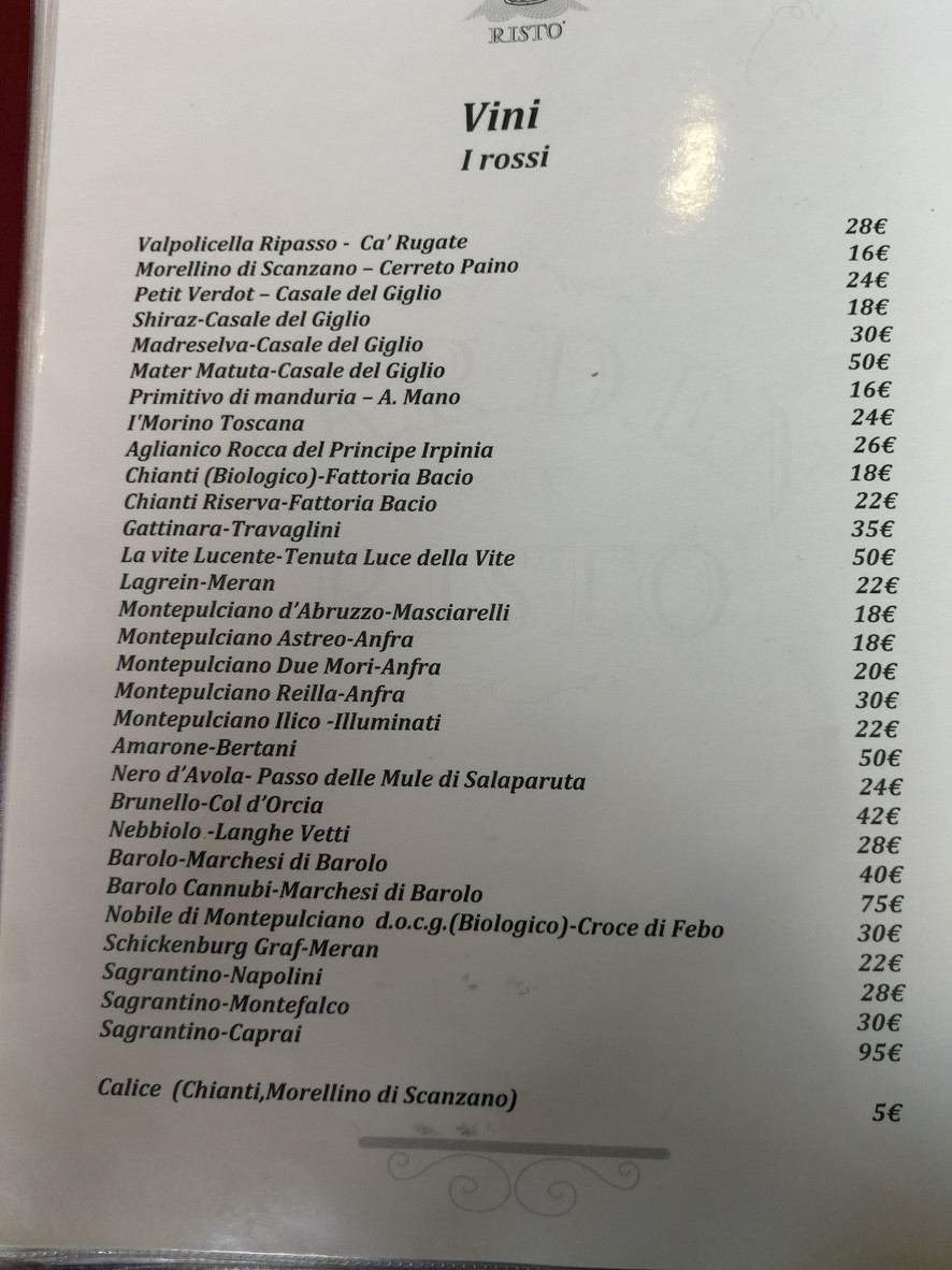 Garden Ristò menu 5