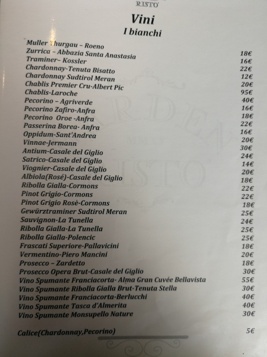 Garden Ristò menu 6