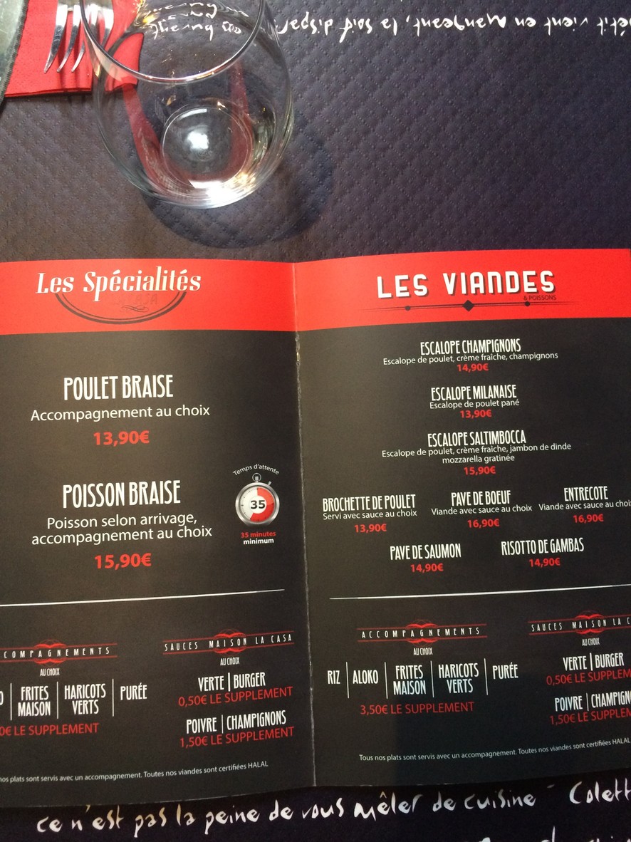 La Casa menu 1