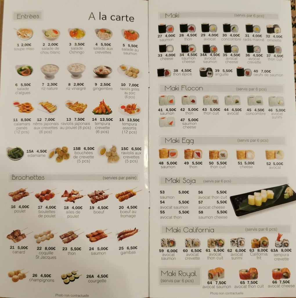Kyoto menu 1