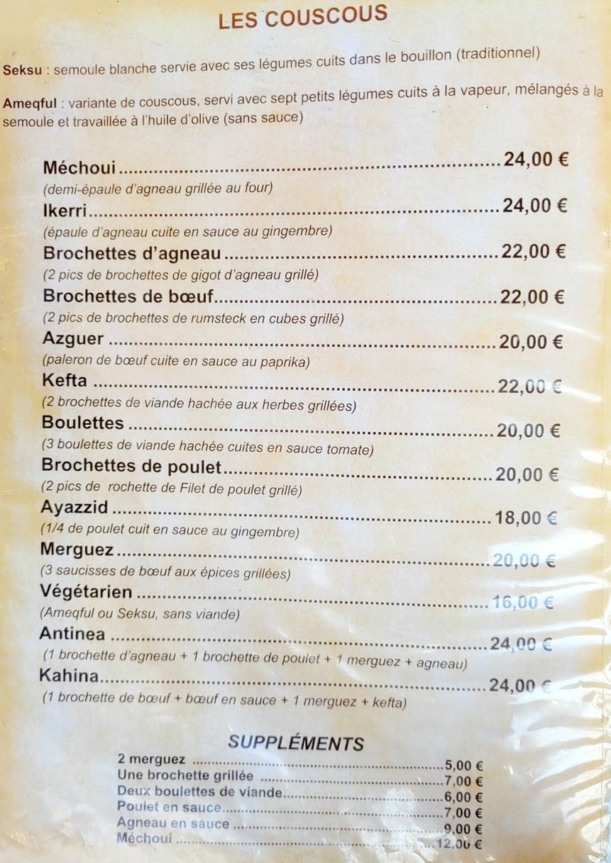 L'Atlantide menu 3