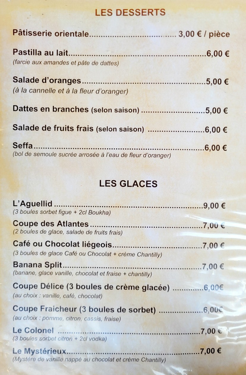 L'Atlantide menu 4