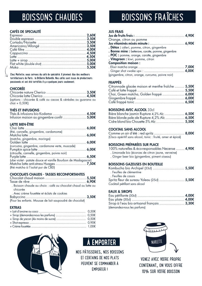 Café Marlette - Brunch Pigalle menu 3