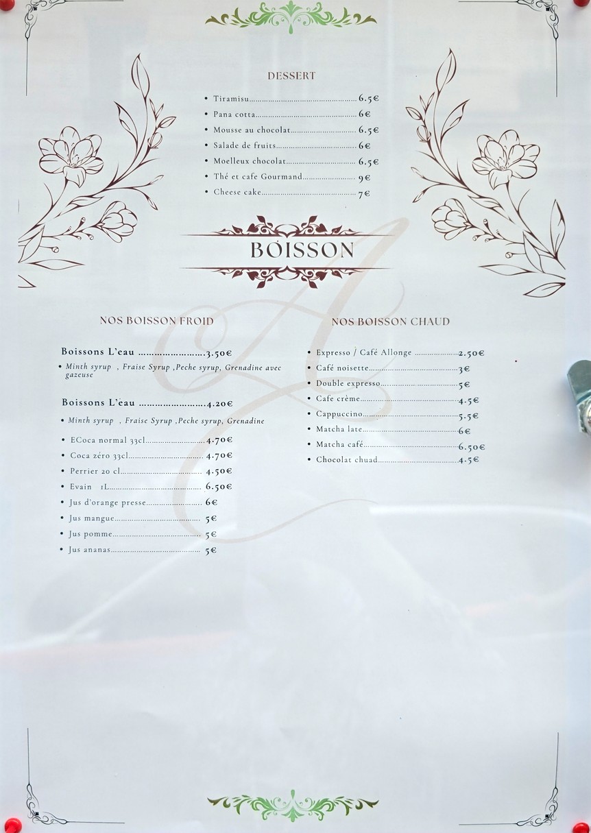 Alexa Cafe menu 2