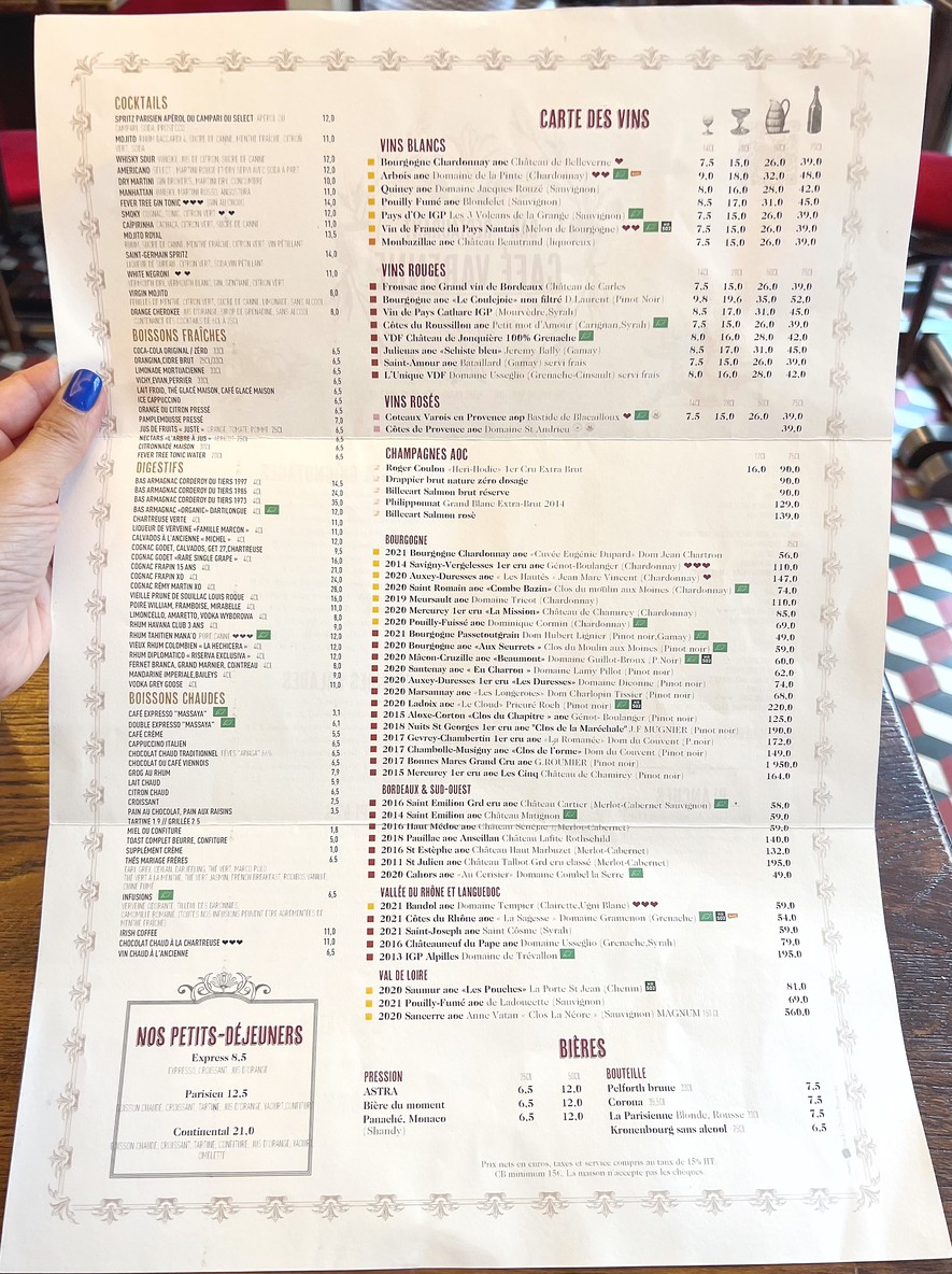 Café Varenne menu 2