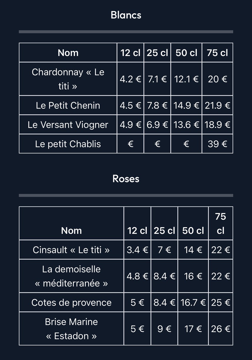 Le Tro' Quai menu 4