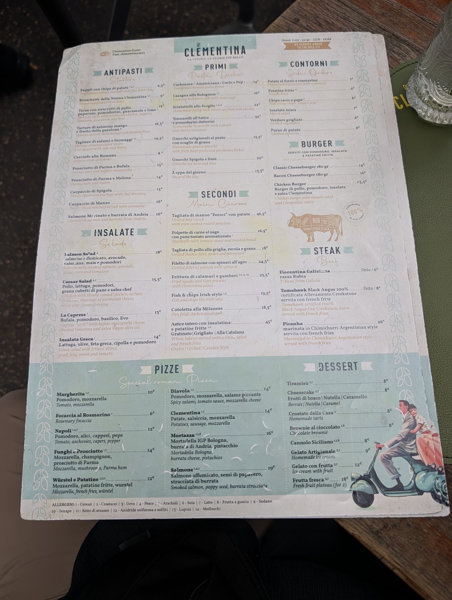 Clementina Bistrot & Bar | La cucina, le Storie più Belle menu 1