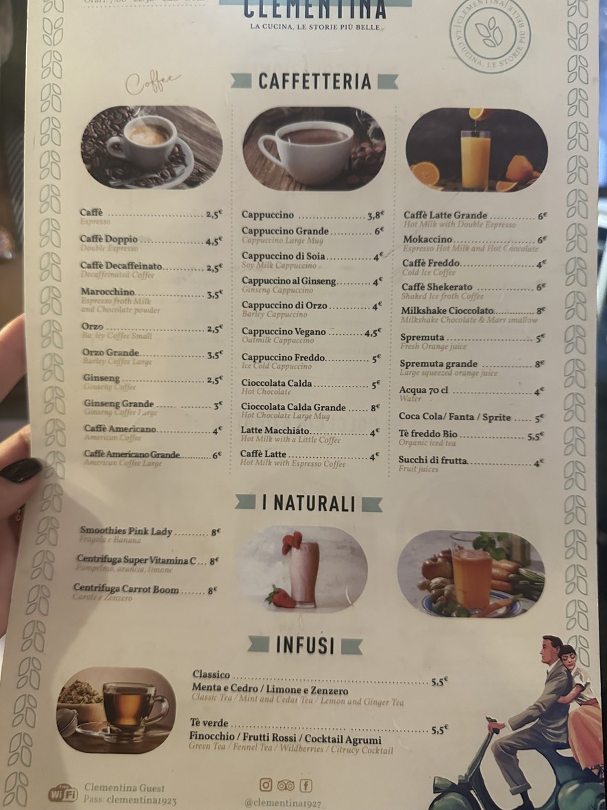 Clementina Bistrot & Bar | La cucina, le Storie più Belle menu 4